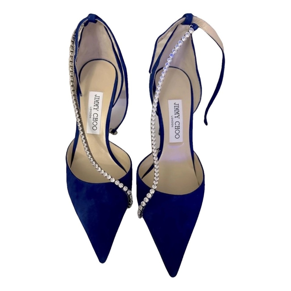 ❌ SOLD ❌ - 100% Auth- NEW Jimmy Choo Blue Talika Heels - size 38/7